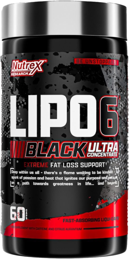 Pot de complément alimantaire Nutrex Lipo-6 Black Ultrat Concentrate, brùleur de graisse thermogénique en géllules