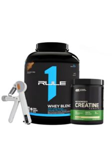 Rule 1 Whey Blend 2.28Kg , Creatine 300g , HandGrip