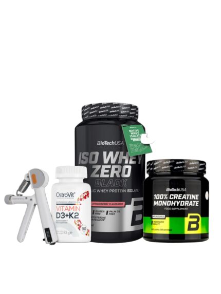 Iso Whey Zero Black 908g , Creatine 300g , D3 + k2 , Handgrip