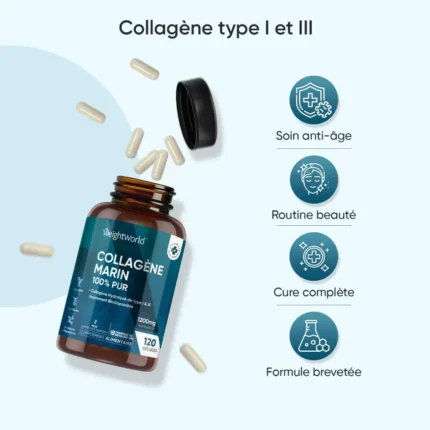 Collagène Marin 100% Pur - 1200mg - 120 Gélules