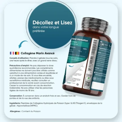 Collagène Marin 100% Pur - 1200mg - 120 Gélules
