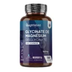 ​Complément alimentaire Magnesium Glycinate WeightWorld de 180 capsules, magnésium bisglycinate haute absorption.