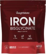 WeightWorld - Iron Bisglycinate 28mg - 400 Comprimés | Vegan & Non-GMO