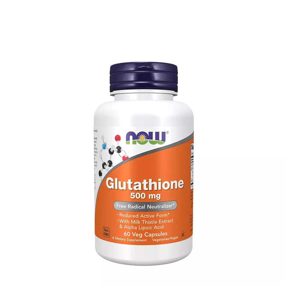 0280306000 Glutathione NOW Foods 500 mg – 60 Veg Capsules – Image 1