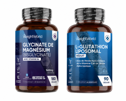 Pack WeightWorld Magnésium Bisglycinate et L-Glutathion Liposomal
