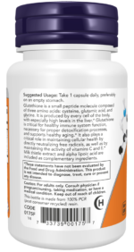 Glutathione NOW Foods 500 mg – 60 Veg Capsules – Image 3