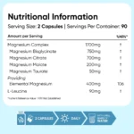 Magnesium Complex 4-en-1 WeightWorld 490 mg – 180 Capsules – Image 4